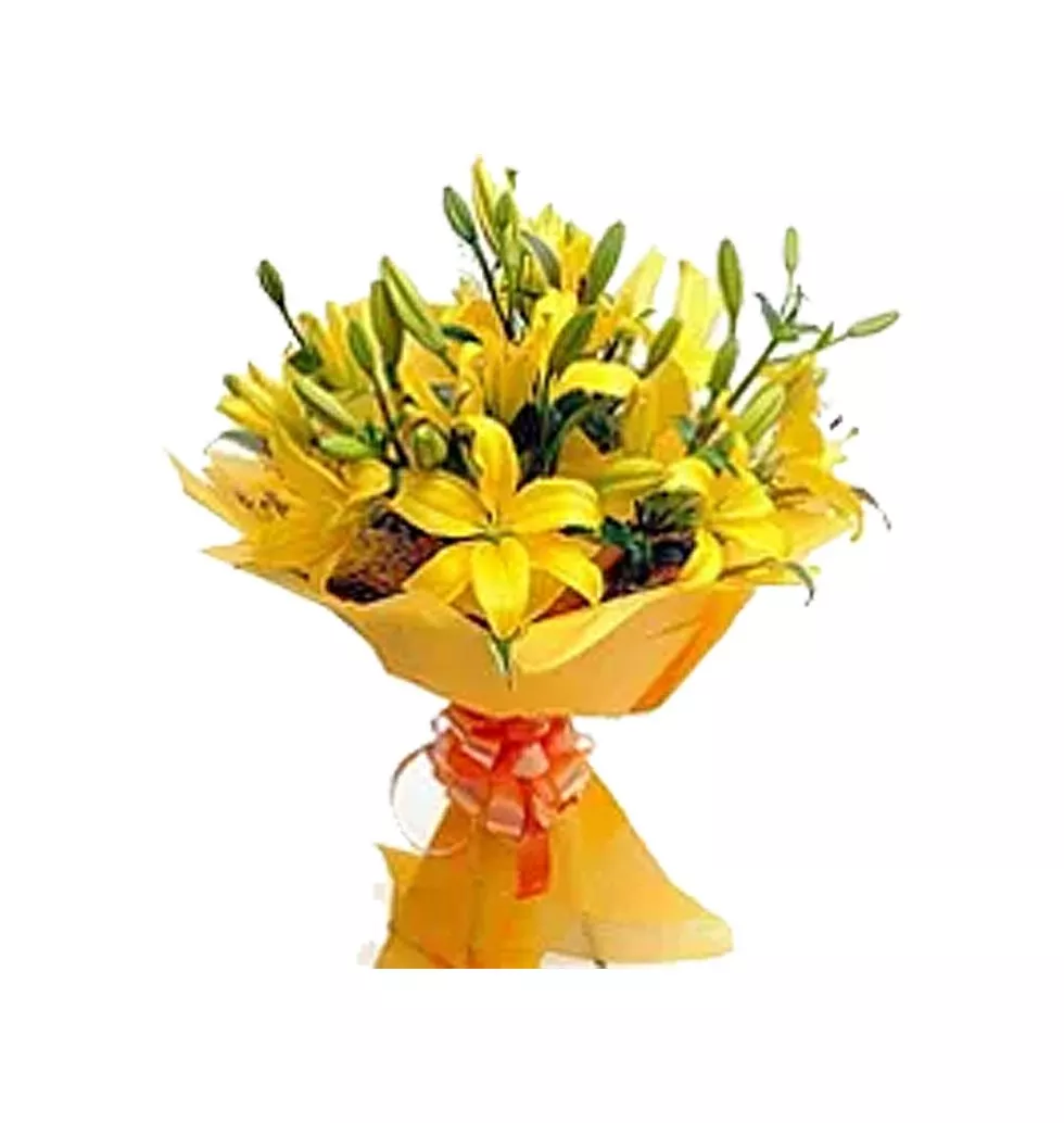Attention-Getting Heart of Love 6 Asiatic Lily Bouquet